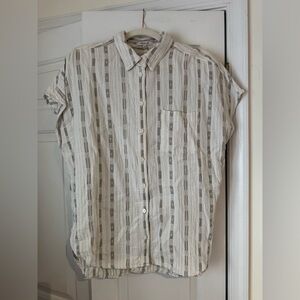 Madewell Dobby-Striped Dolman-Sleeve Button-Up Shirt, Medium